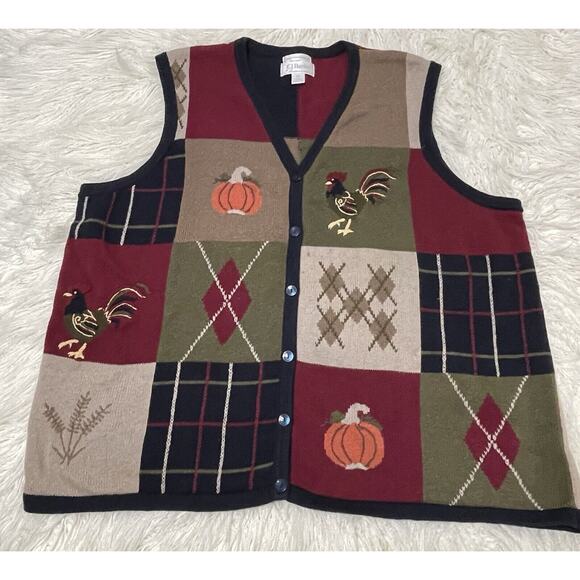 Autumn Fall Novelty Sweater Vest CJ Banks Volup 2X - Picture 1 of 4